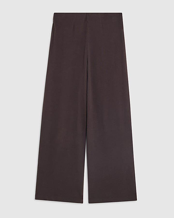 river island Brown Cosy Wide Leg Trousers