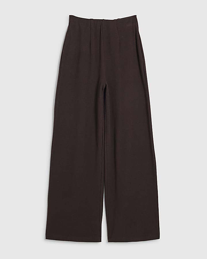 river island Brown Cosy Wide Leg Trousers
