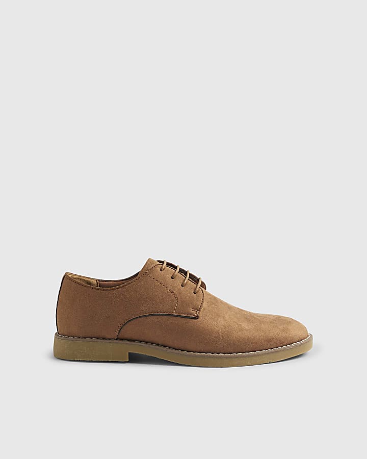 River Island Brown Faux Suede Derby Shoes