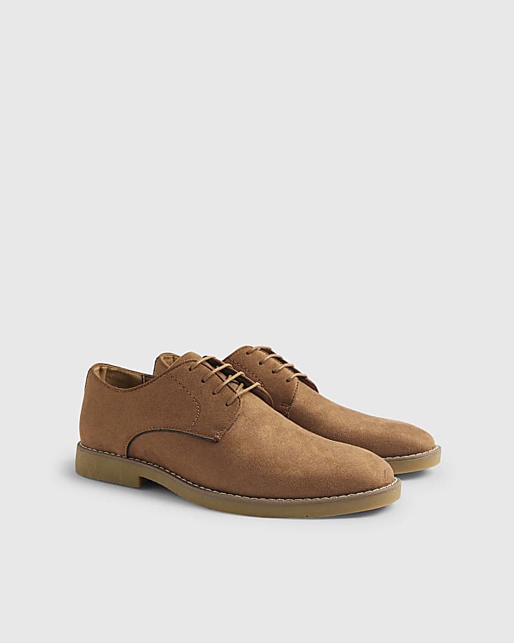 River Island Brown Faux Suede Derby Shoes