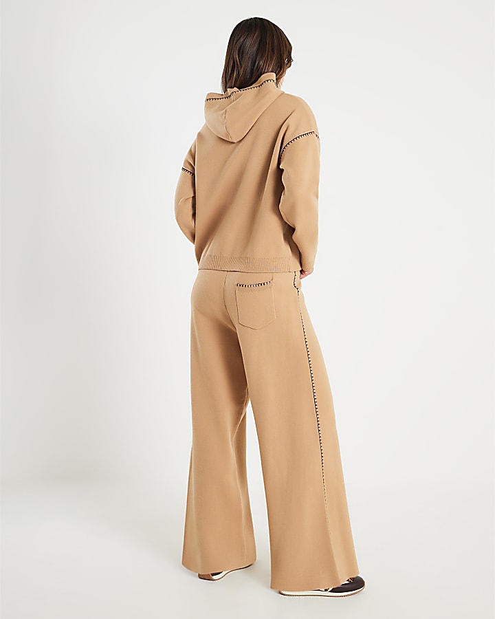 River Island Brown Knitted Heart Trousers