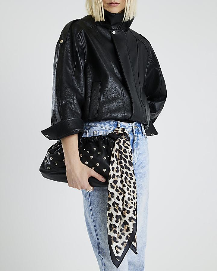 River Island Brown Leopard Print Scarf