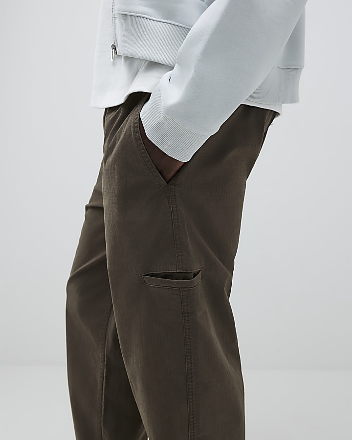 River Island Brown Loose Fit Pull On Trousers