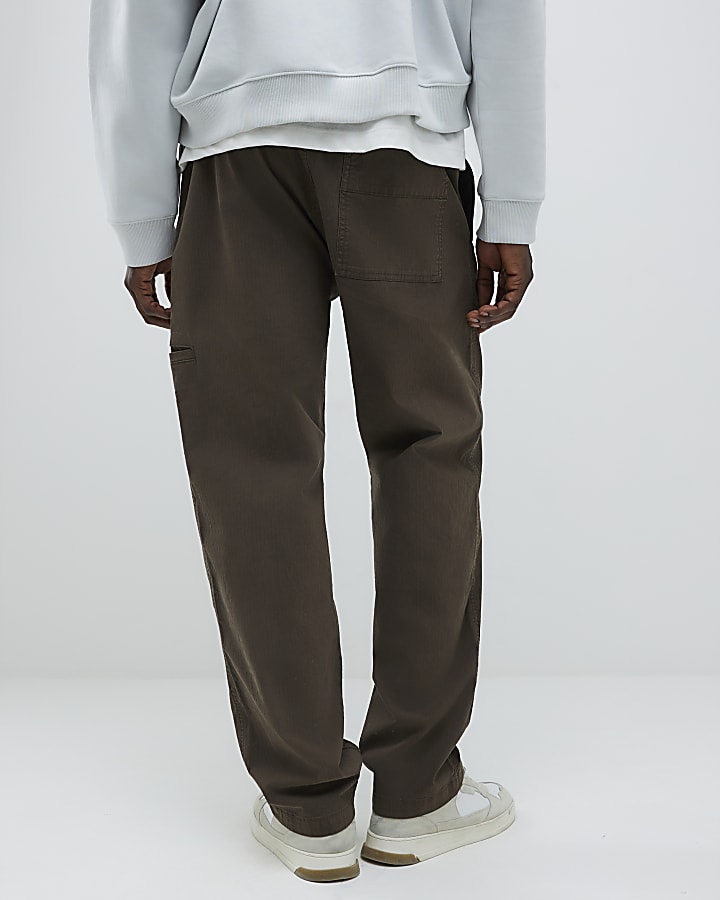 River Island Brown Loose Fit Pull On Trousers