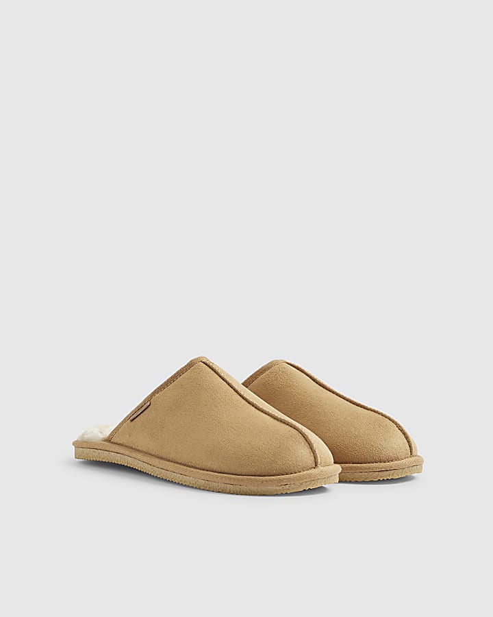 River Island Brown Mule Slippers