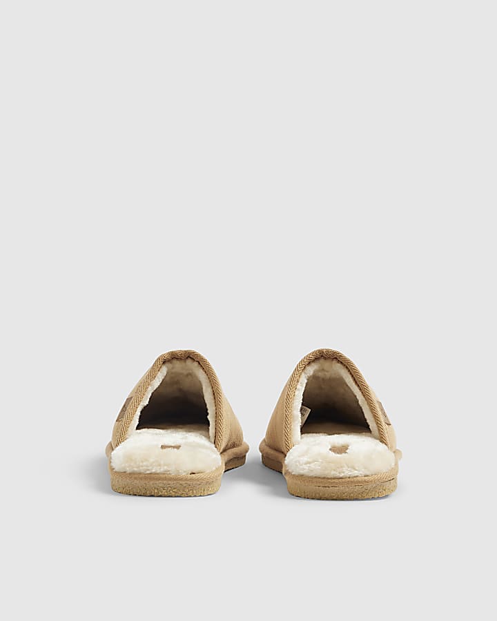 River Island Brown Mule Slippers