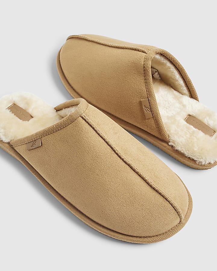 River Island Brown Mule Slippers