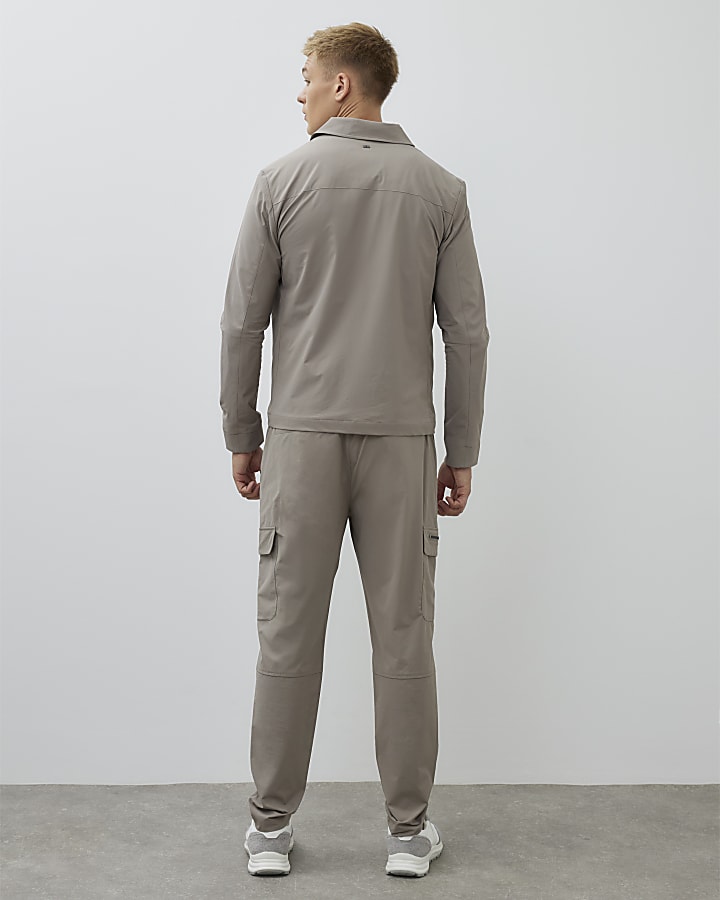 River Island Brown Nylon Skinny Fit Cargo Trousers