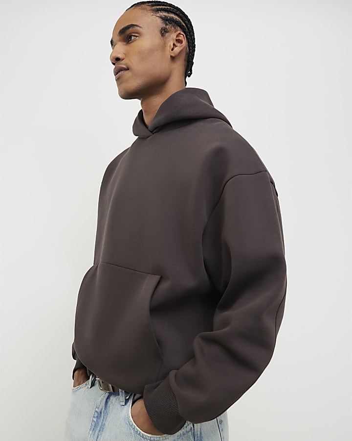 River Island Brown Oversized Fit Hoodie
