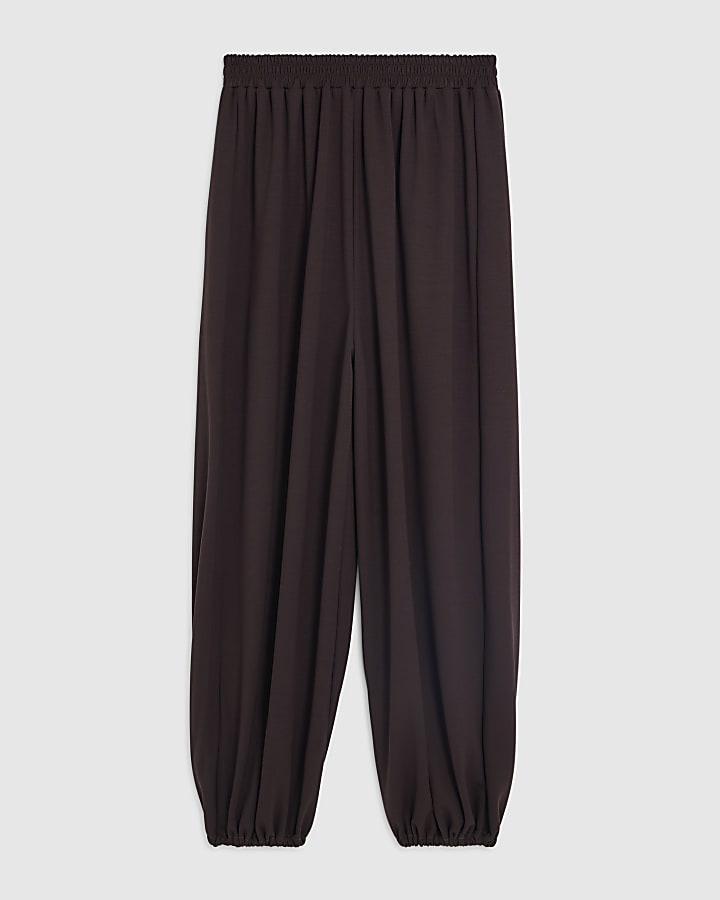 river island Brown Premium Balloon Leg Trousers