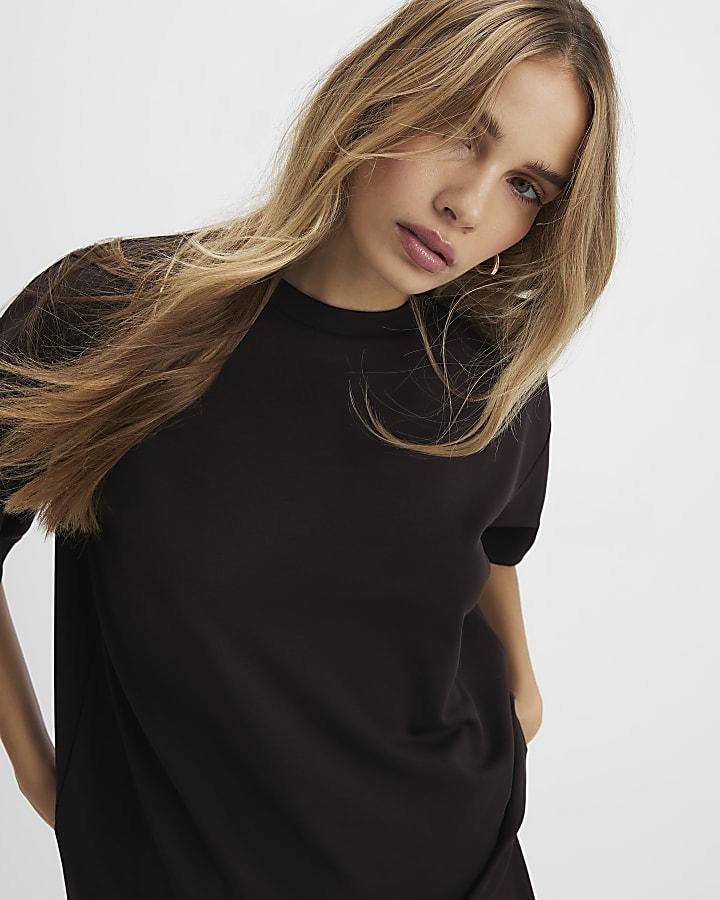 River Island Brown Premium Boxy Fit T-Shirt
