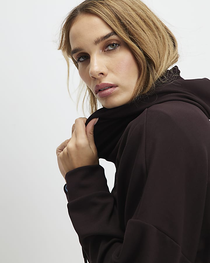 River Island Brown Premium Long Sleeve Hoodie
