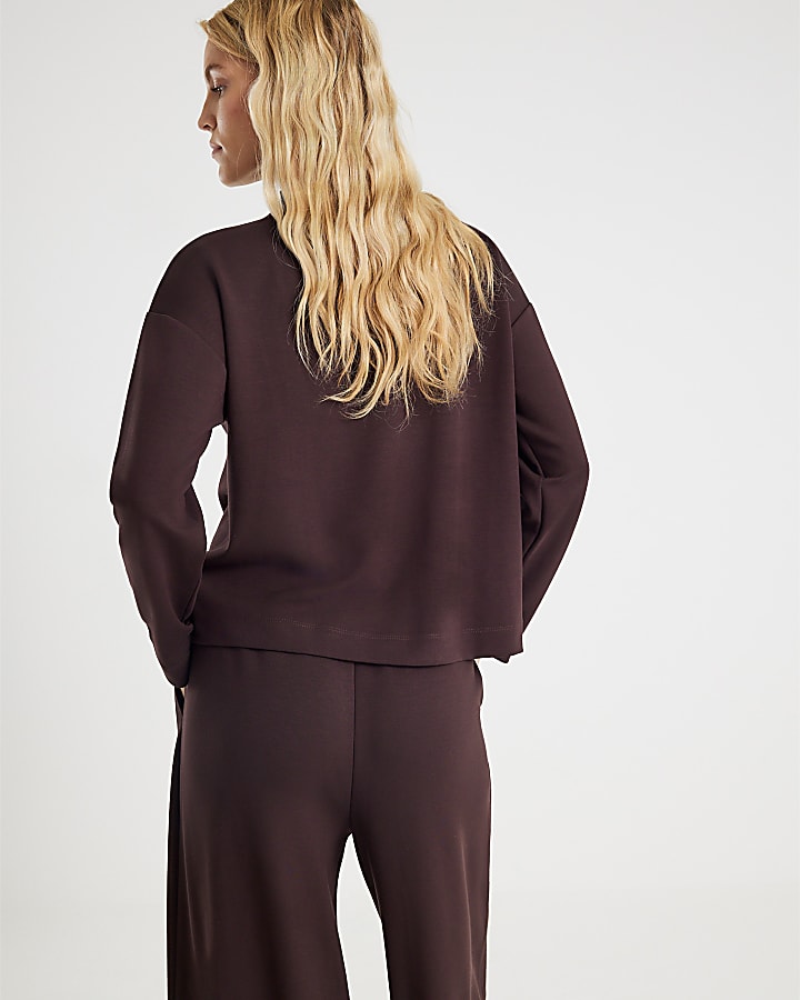 River Island Brown Premium Long Sleeve Top