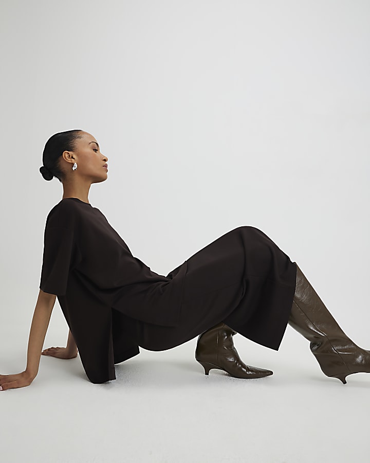 River Island Brown Premium Maxi Skirt