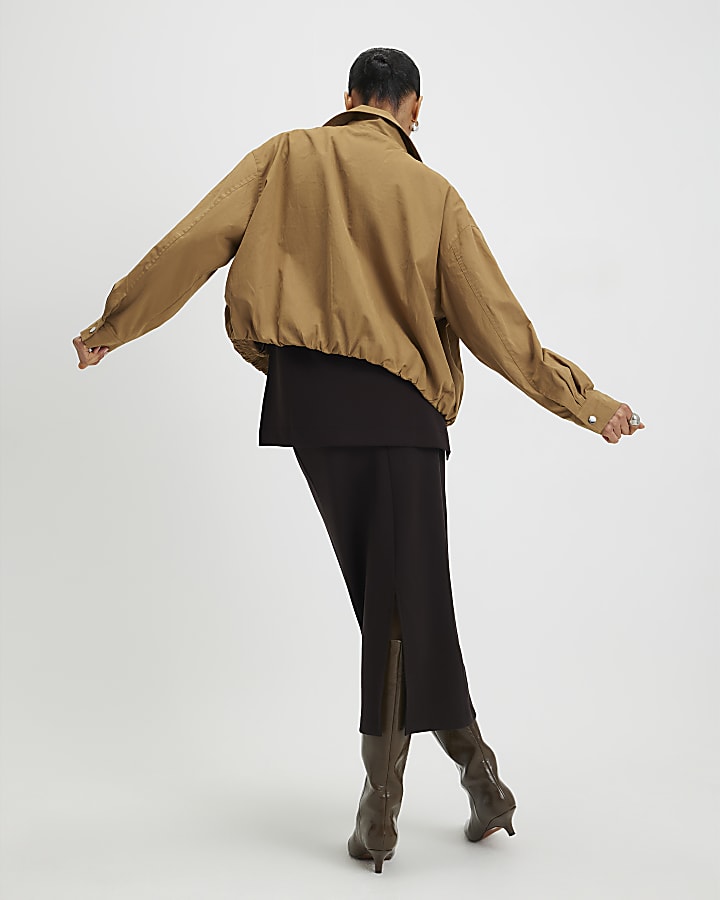 River Island Brown Premium Maxi Skirt