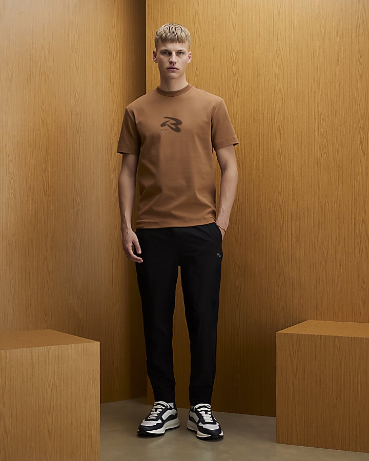 River Island Brown Regular Fit RXR T-Shirt