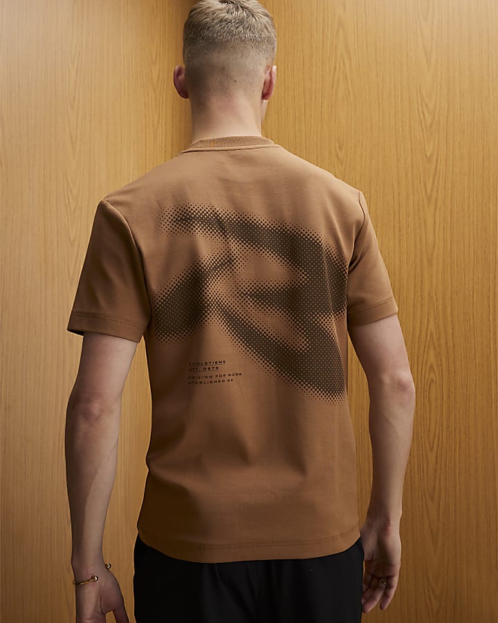 River Island Brown Regular Fit RXR T-Shirt