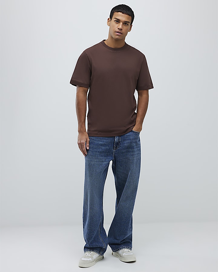 River Island Brown Regular Fit T-Shirt