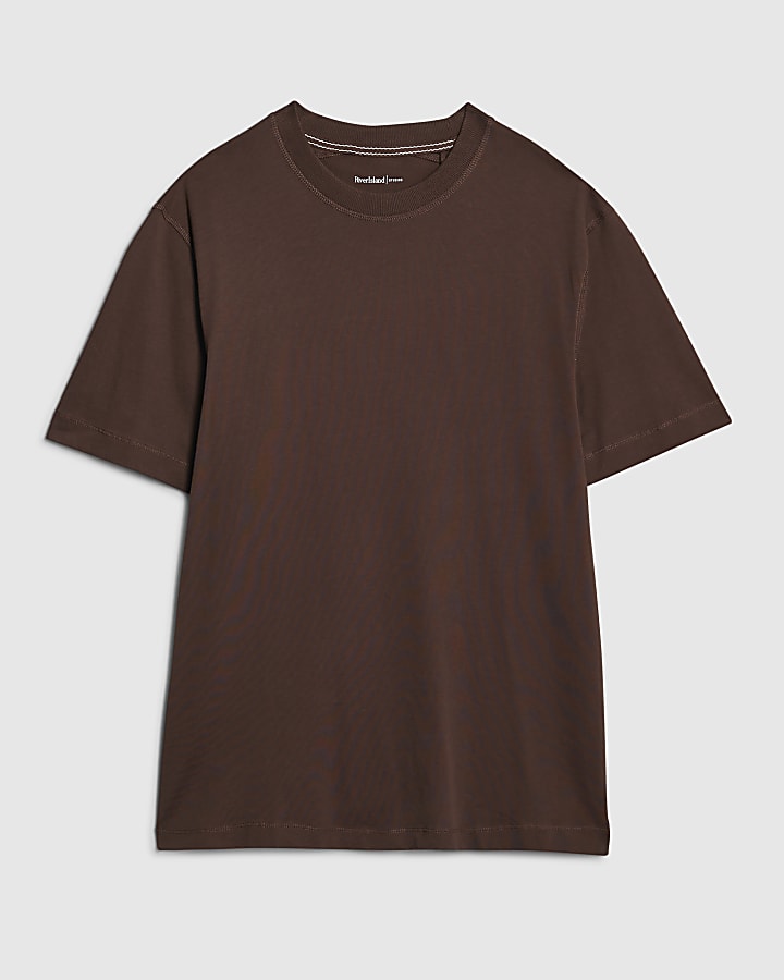 river island Brown Regular Fit T-Shirt