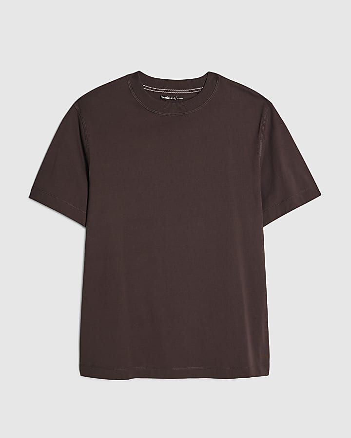 river island Brown Regular Fit T-Shirt