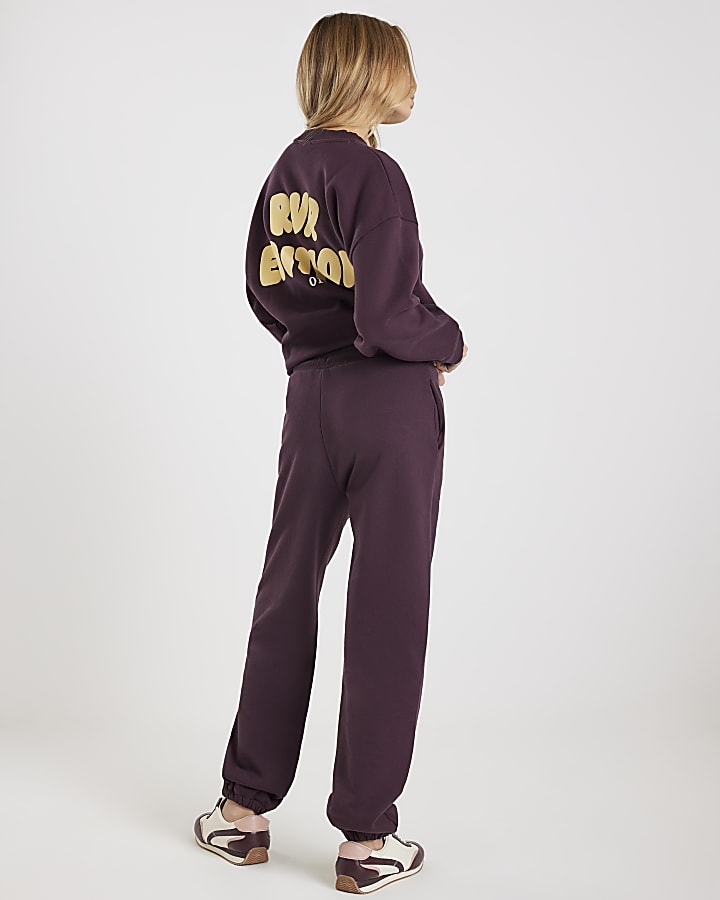 River Island Brown RVR Edition Joggers