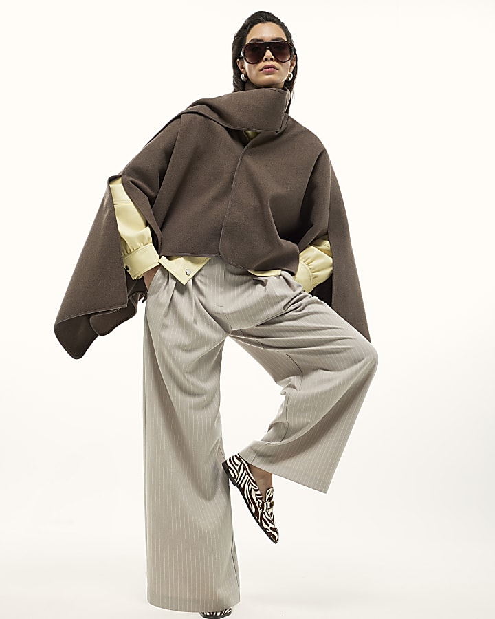 River Island Brown Scarf Cape