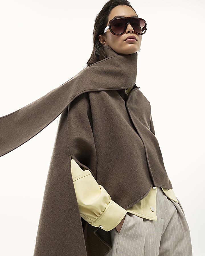 River Island Brown Scarf Cape