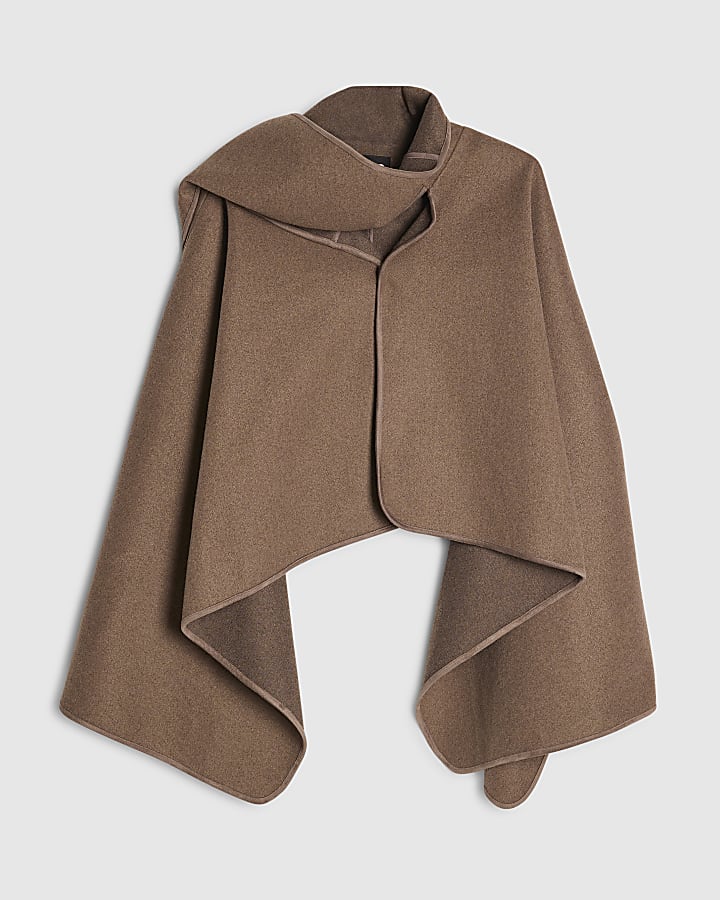 river island Brown Scarf Cape