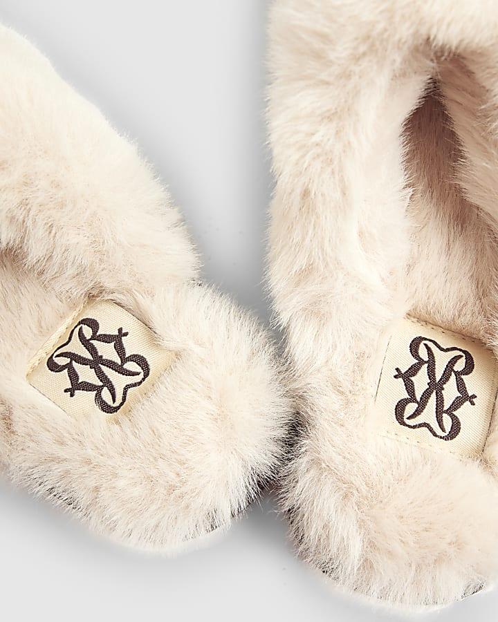 river island Brown Sequin Mule Slippers