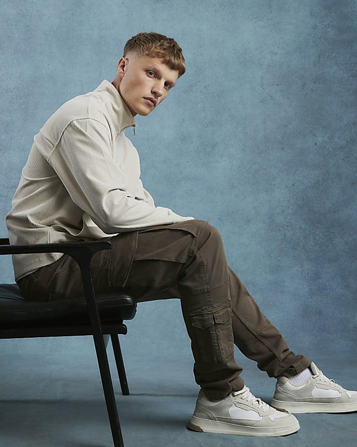 River Island Brown Skinny Fit Cargo Trousers