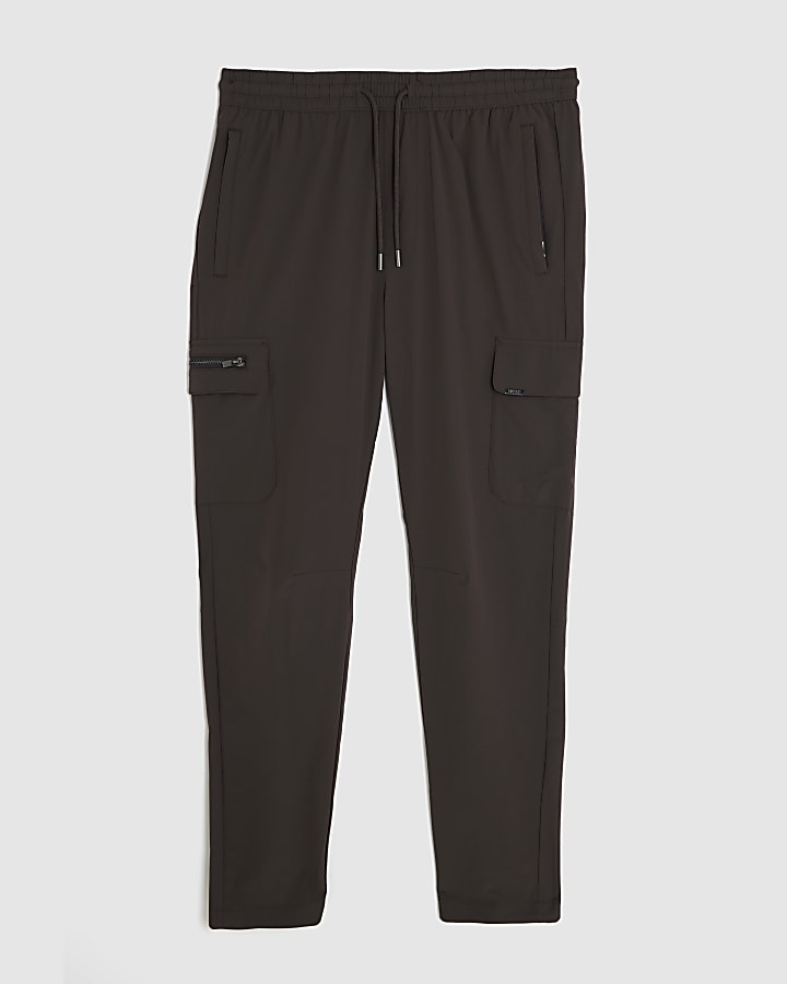 river island Brown Skinny Fit Cargo Trousers
