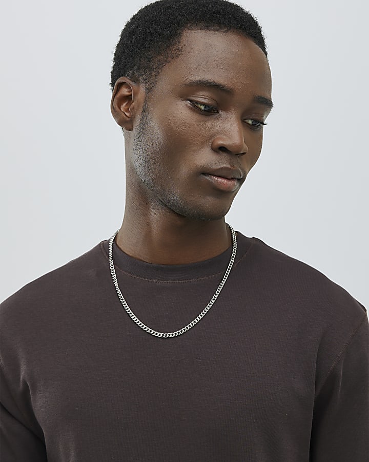 River Island Brown Slim Fit T-Shirt