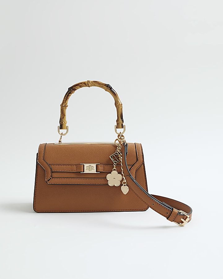 River Island Brown Small Top Handle Tote Bag