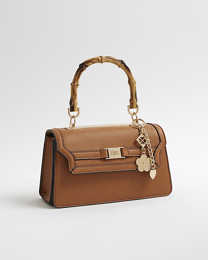 River Island Brown Small Top Handle Tote Bag