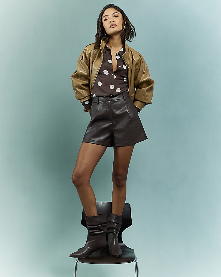 River Island Brown Spotty Shirt