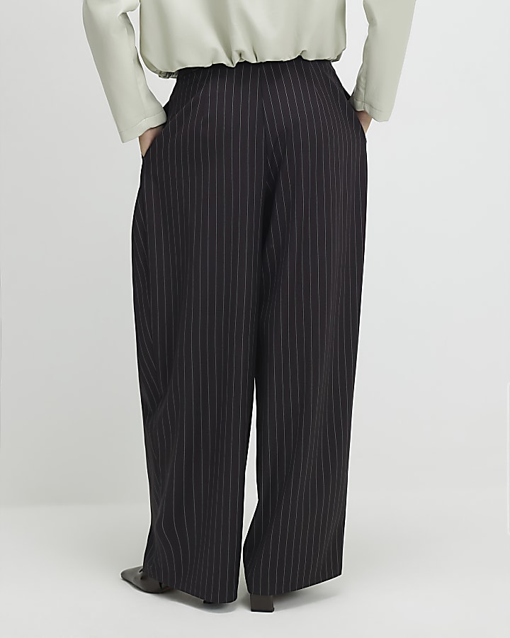 River Island Brown Stripe Wide Leg Trousers