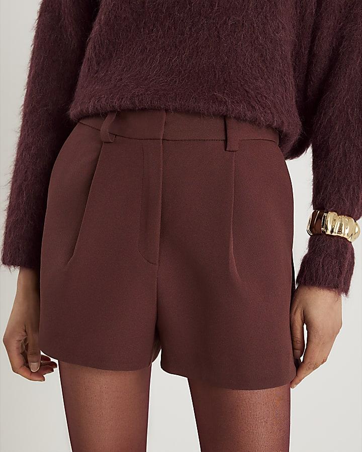 River Island Brown Structured Tailored Shorts