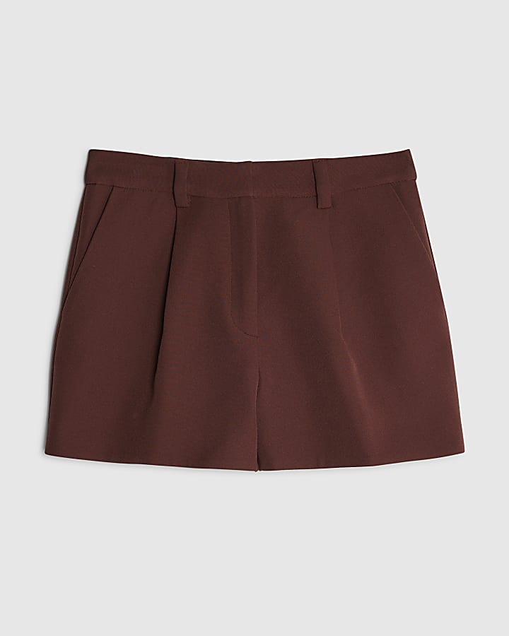 river island Brown Structured Tailored Shorts