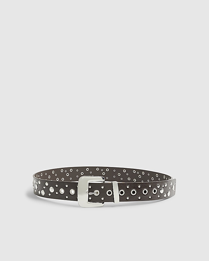 River Island Brown Studded Belt