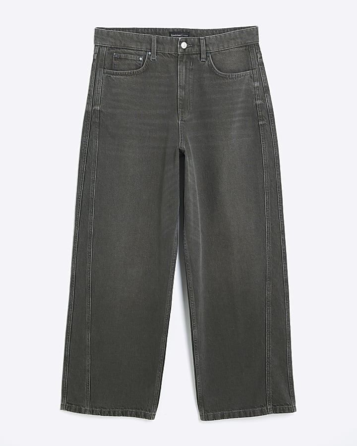 river island Brown Super Baggy Fit Jeans