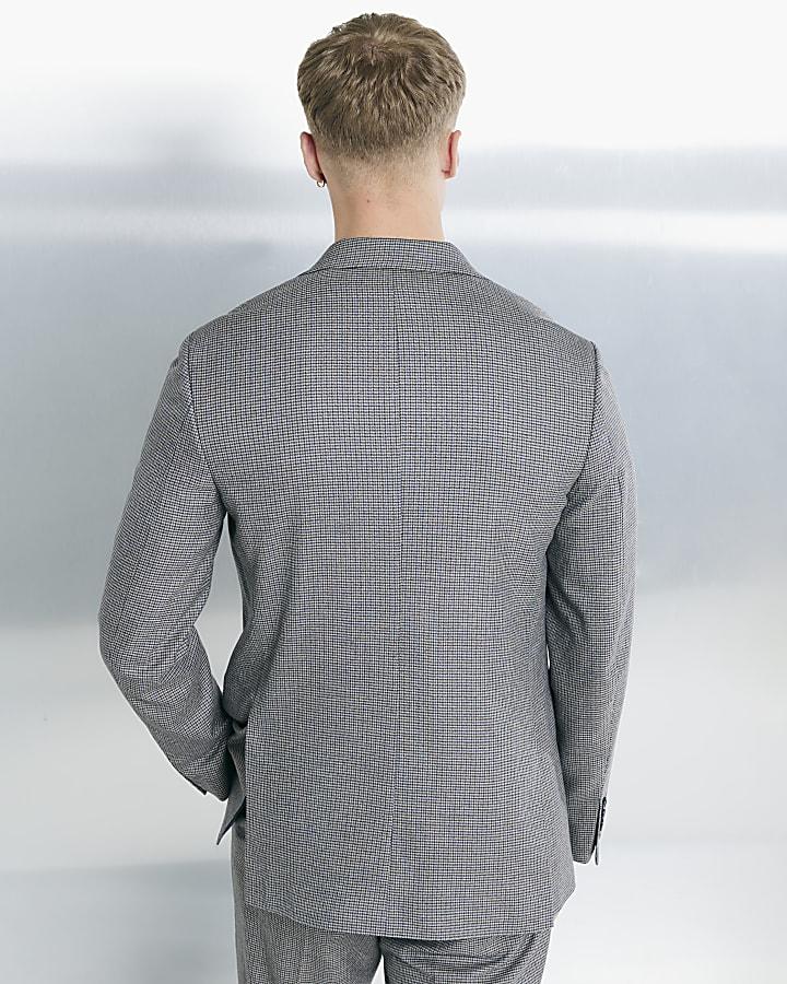 River Island Brown Tailored Fit Suit Jacket