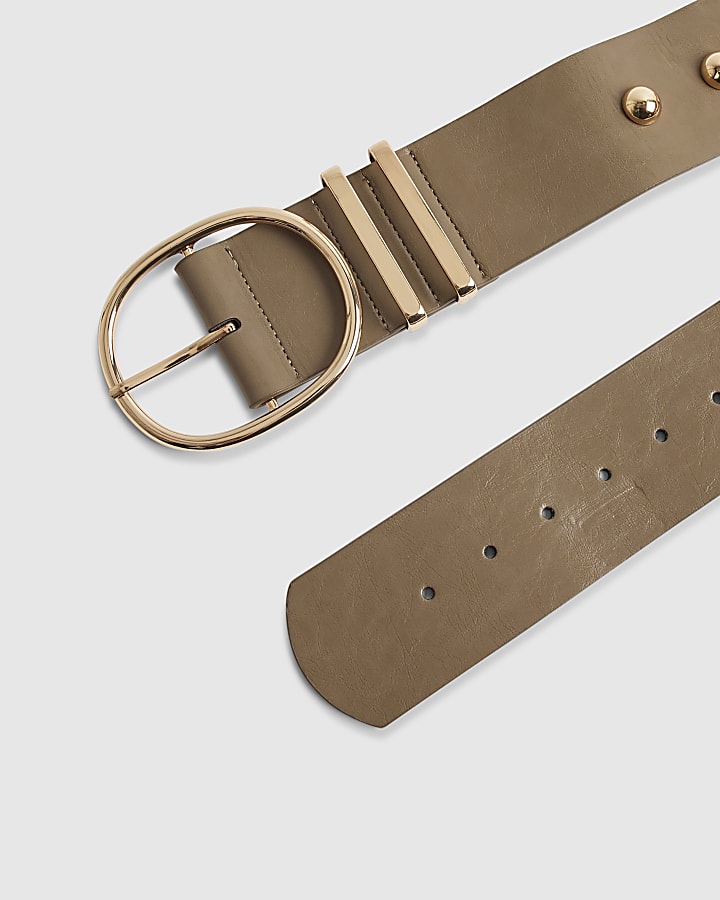 River Island Brown Thick Studded Belt