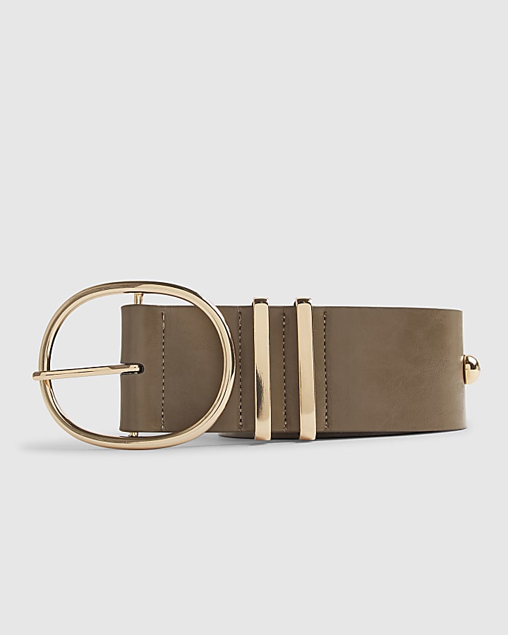 River Island Brown Thick Studded Belt