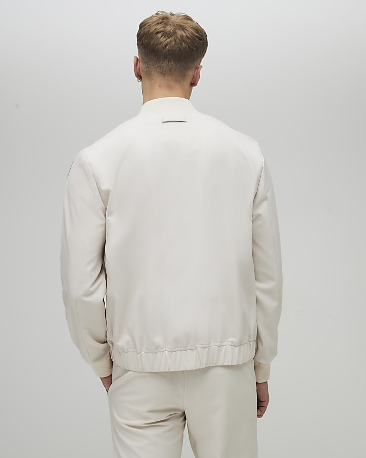 river island Cream Bomber Jacket