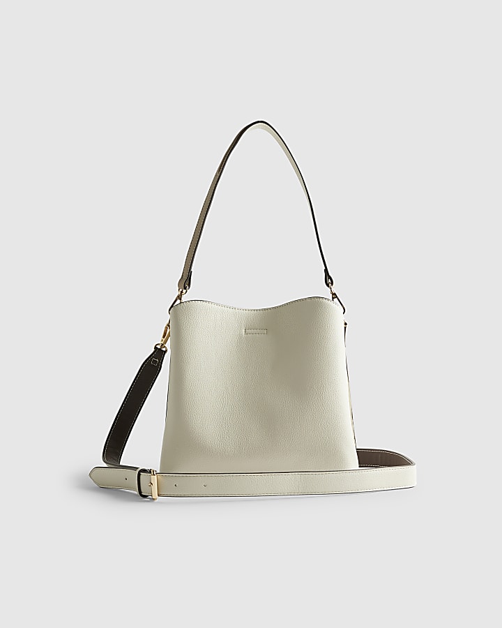 River Island Cream Bucket Bag