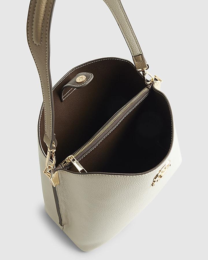 river island Cream Bucket Bag
