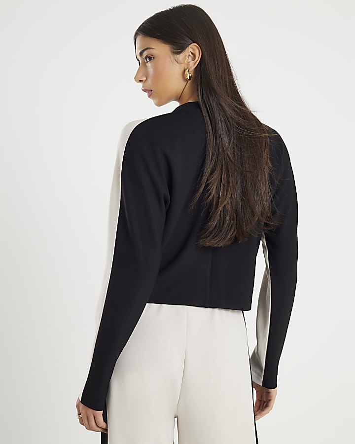 River Island Cream Colour Block Batwing Sweatshirt