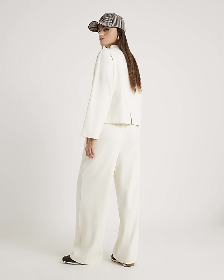 River Island Cream Cosy Wide Leg Trousers