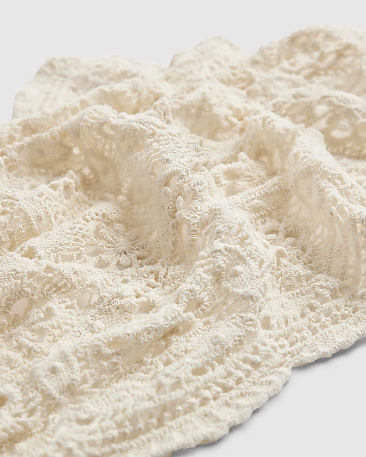 River Island Cream Crochet Triangle Scarf