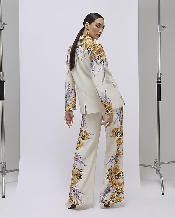 River Island Cream Floral Blazer